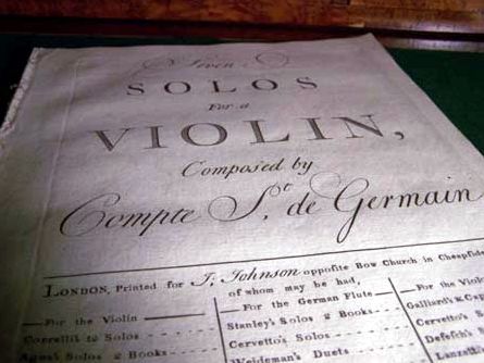 Compte de St. Germain - Seven Solos For A Violin - Originalausgabe 1758 - ©  Matthias Hahn-Engel